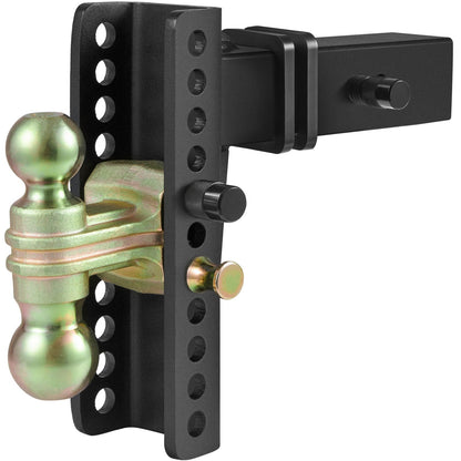 VEVOR Adjustable Trailer Hitch, 203.2 mm Drop & 165.1 mm Rise Hitch Ball Mount with 63.5 mm Receiver, Solid Tube, 6577 kg GTW, 50.8 mm & 58.7 mm 45# Steel Tow Balls with Key Lock for Truck Towing