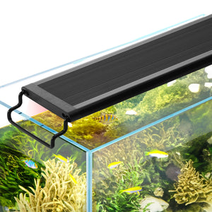 Aquarium Light, 26W Full Spectrum Fish Tank Light with 24/7 Natural Mode, Adjustable Timer & 5-Level Brightness, with Aluminum Alloy Shell Extendable Brackets for 30"-36" Freshwater Planted Tank