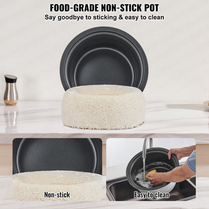 Commercial Rice Cooker, 50-Cup Rice Cooker, 10 Liter Large Rice Cooker and Warmer with Nonstick Inner Pot, Fast Cooking and 24-Hour Keep Warm, with Rice Cup and Paddle, for Restaurant