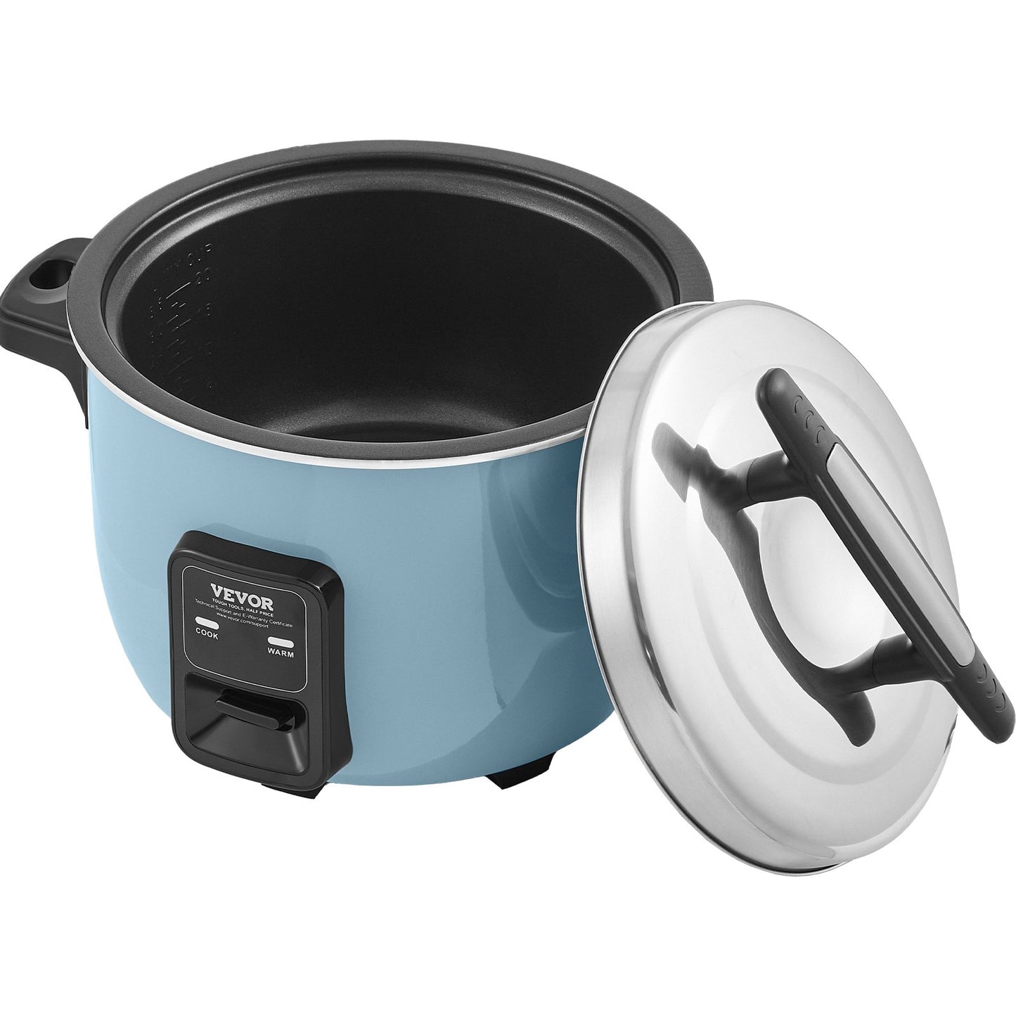 Commercial Rice Cooker, 40-Cup Rice Cooker, 8 Liter Large Rice Cooker and Warmer with Nonstick Inner Pot, Fast Cooking and 24-Hour Keep Warm, with Rice Cup and Paddle, for Restaurant