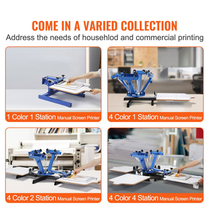 4 Color 1 Station Silk Screening Screenprint Press Screen Printing Machine