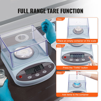Analytical Balance Lab Scale 500g x 0.001g 13 Units with Windshield LCD