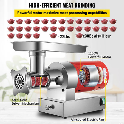 Electric Meat Grinder Machine Electric Meat Mincer 661 Lbs/Hour 1100W