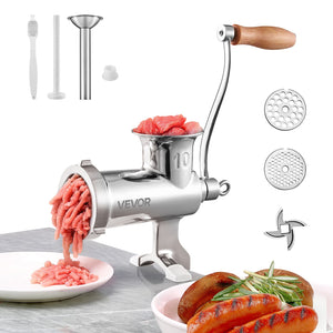 Heavy Duty Meat Grinder Manual Sausage Filler Stainless Steel with Clamp