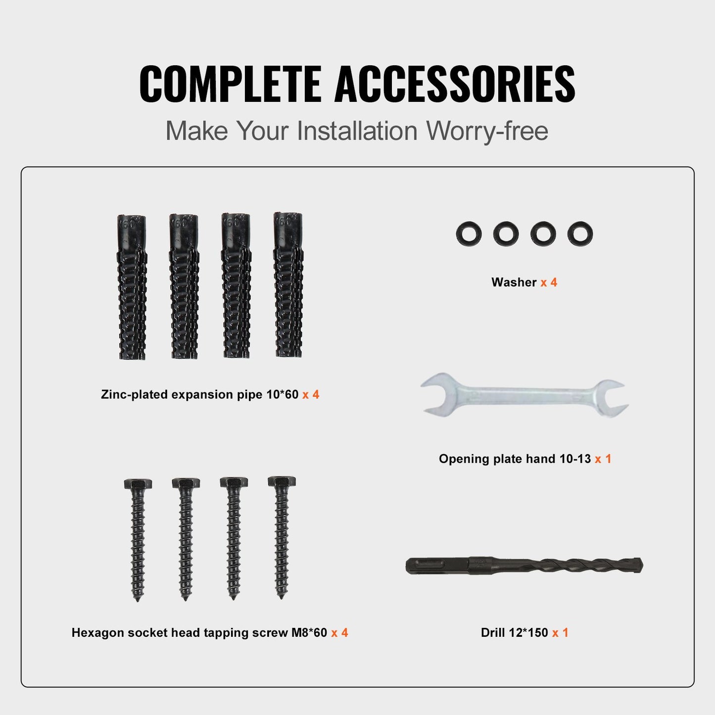 1-3 Step Handrail Railing for Steps Steel 150 kg Capacity with Screw Kit