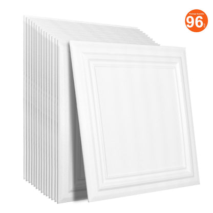 Ceiling Tiles 96-Pack 20 x 20 in Polystyrene Easy Installation Glue-up