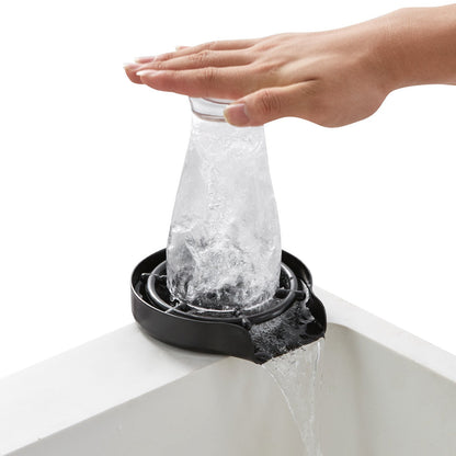 Glass Rinser 10-Hole 360 Rotating Stainless Steel Washer ABS Cup Holder