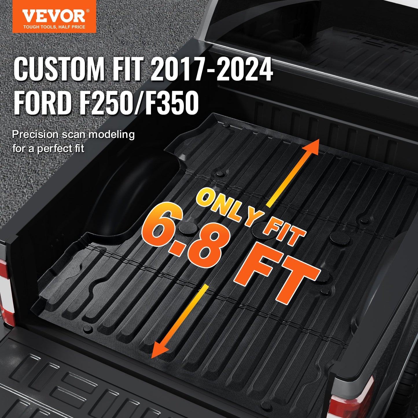Truck Bed Mat Fit 2017-2024 Ford F250/F350 TPE Truck Bed Liner Accessories