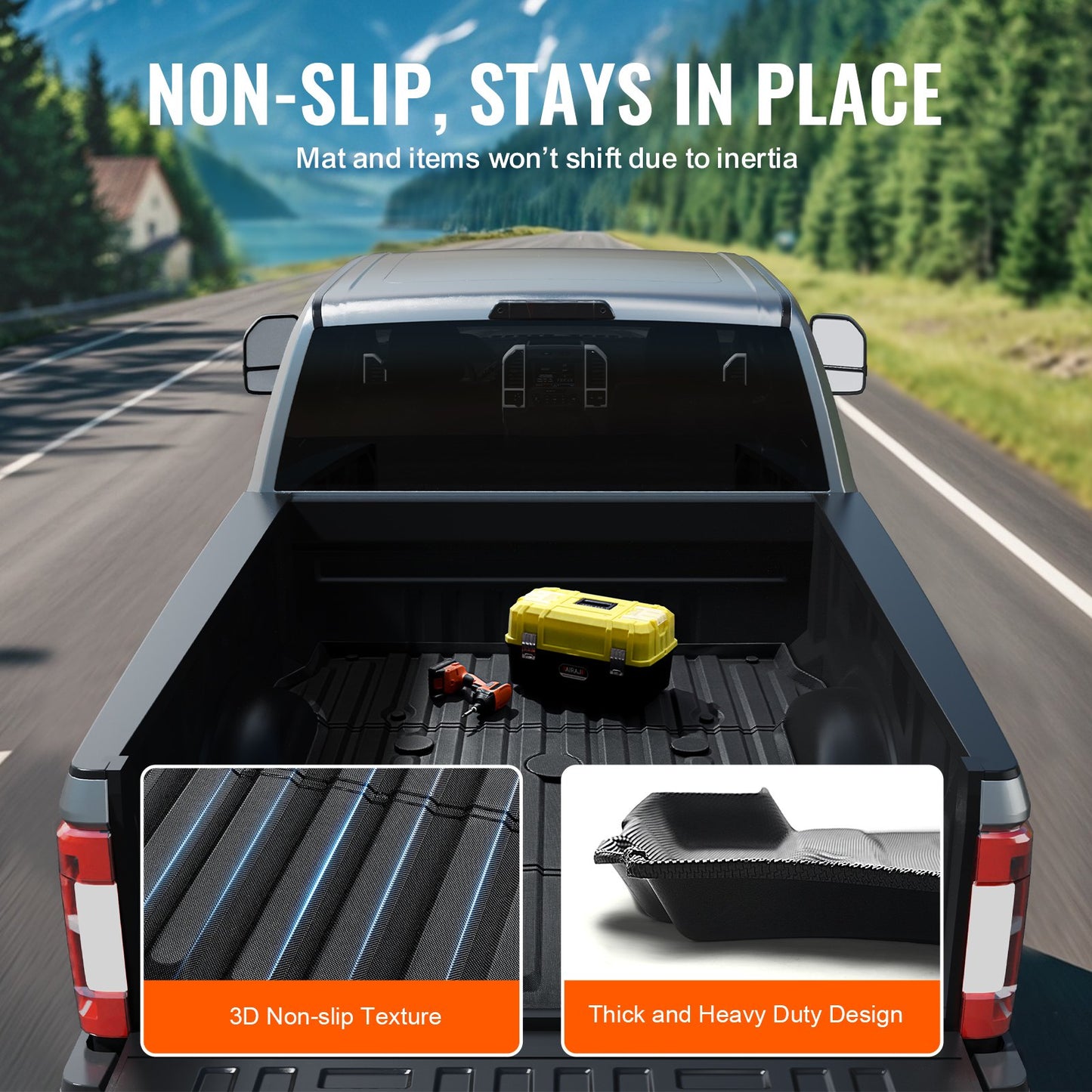 Truck Bed Mat Fit 2017-2024 Ford F250/F350 TPE Truck Bed Liner Accessories