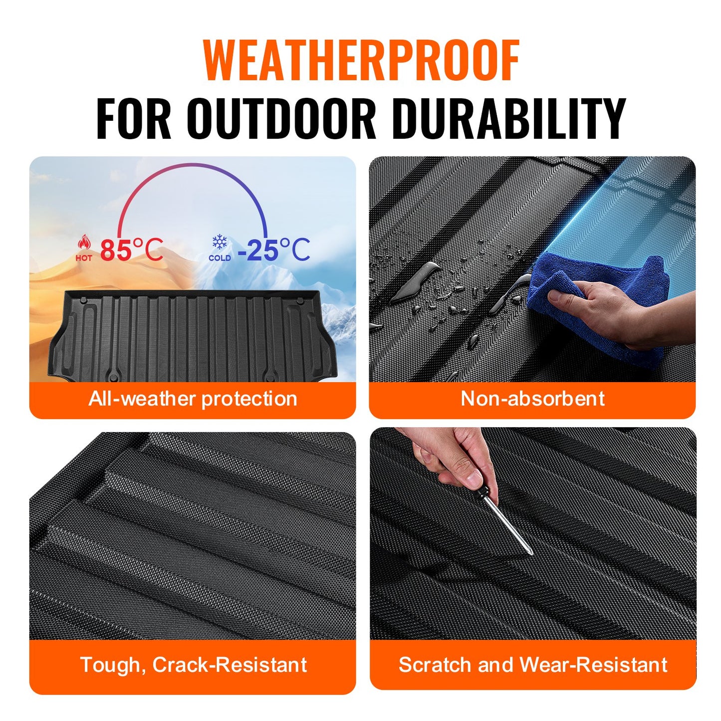 Truck Bed Mat Fit 2017-2024 Ford F250/F350 TPE Truck Bed Liner Accessories