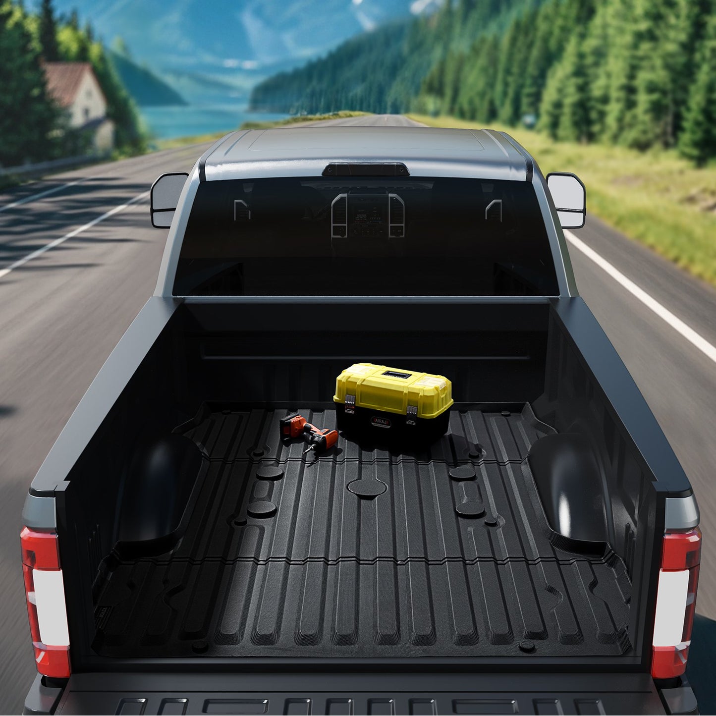 Truck Bed Mat Fit 2017-2024 Ford F250/F350 TPE Truck Bed Liner Accessories