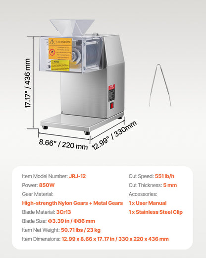 Electric Meat Cutter Machine 850W Commercial Meat Slicer Cutting Machine
