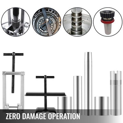 VEVOR Turbine Shaft, 6pcs Pump Stator Seal Ring Tools, Spring Compressor, Pump Puller Kit, Bushing Sizer Rotor Aligner, Pump Stator Seal Ring and Re-Sizer Kit for Thm700-R4 (Md8), 4L60, 4L60E, 4L70E