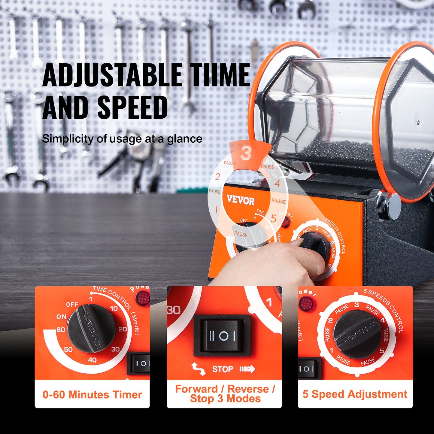 3kg Rotary Tumbler Surface Polisher Jewelry Polish Finish Machine Gem DIY