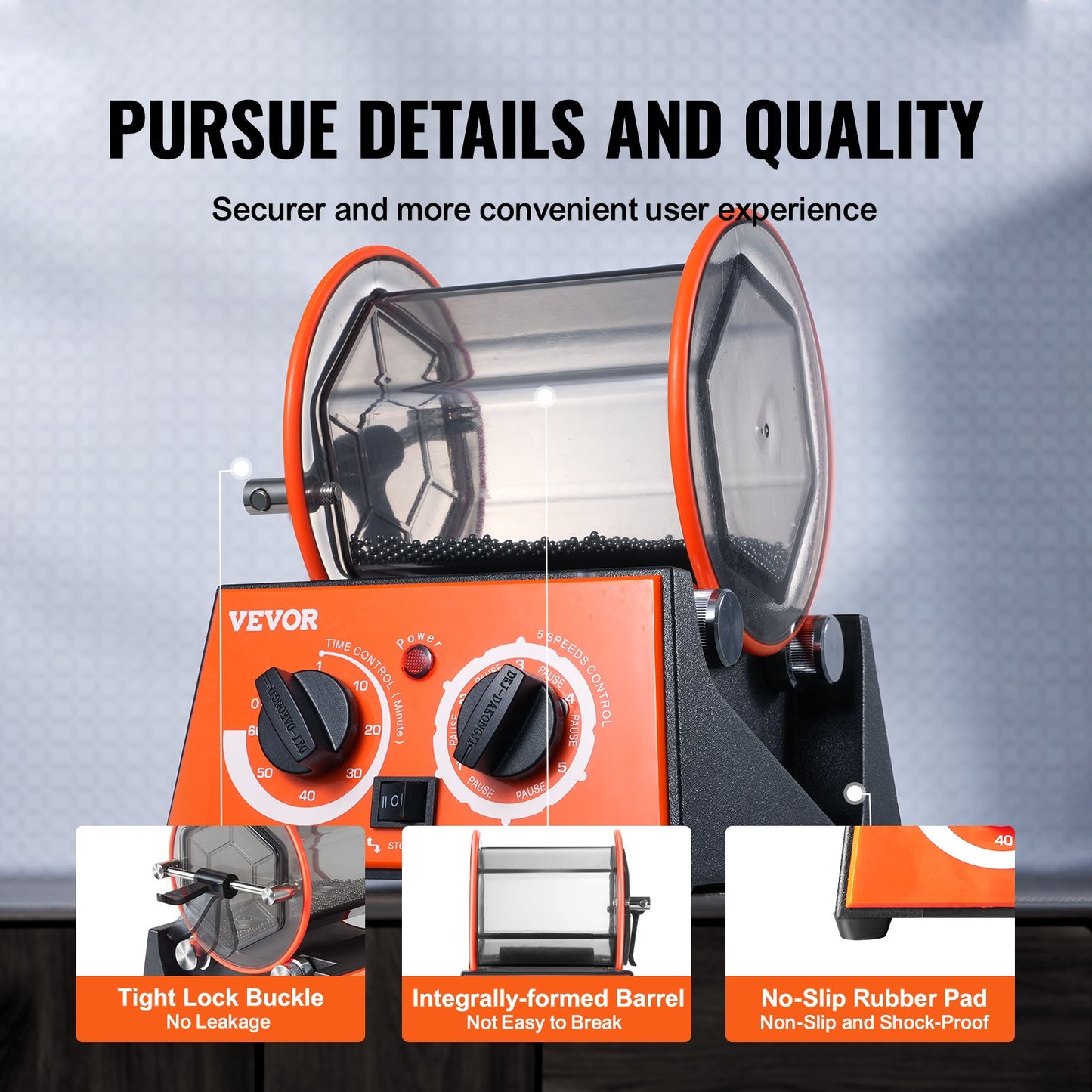 3kg Rotary Tumbler Surface Polisher Jewelry Polish Finish Machine Gem DIY