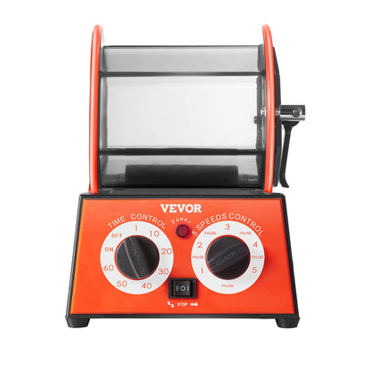 VEVOR Jewelry Polisher Tumbler, 11lbs/5kg Capacity Mini Rotary Tumbler Machine with 0-60 Minutes Timer, 5 Speeds Jewelry Rotary Finisher for Surface Polishing Grinding Buffing Gemstones Jewels Coins
