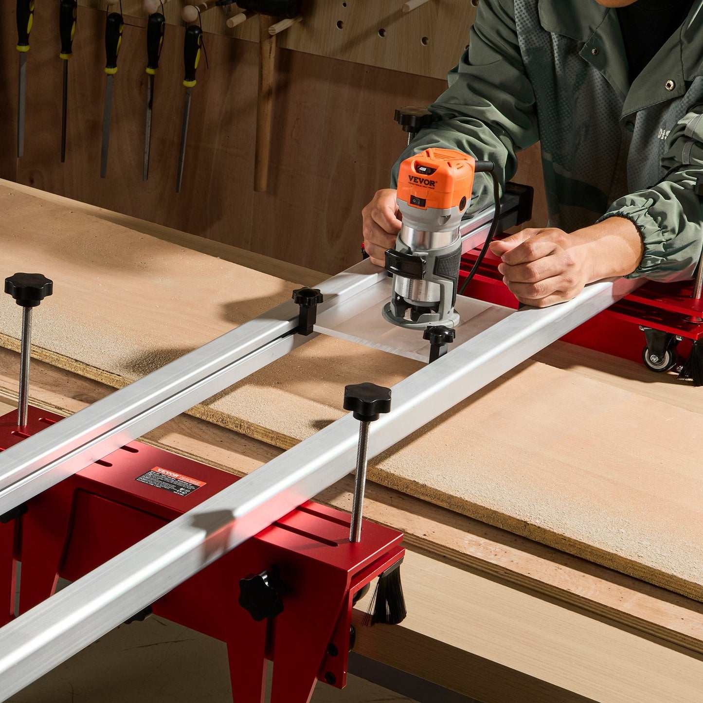 Router Sled, 1625 mm, Portable and Easy to Adjust Slab Flattening Jig, DIY Woodworking Router Sled for Flattening Slabs, Slab Guide Jig Trimming Planing Machine for Wood Flattening, Home DIY