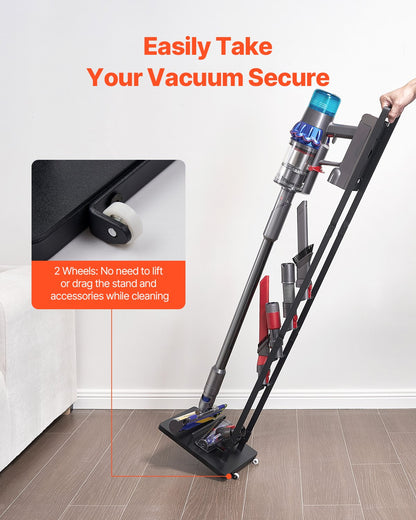 VEVOR Vacuum Stand, Compatible With Dyson V6 V7 V8 V10 V11 V15, Stable Vacuum Stand Holder with Wheels for Dyson DC30 DC31 DC34 DC35 DC58 DC59 DC62 D74 Cordless Upright Vacuum Cleaners & Accessories
