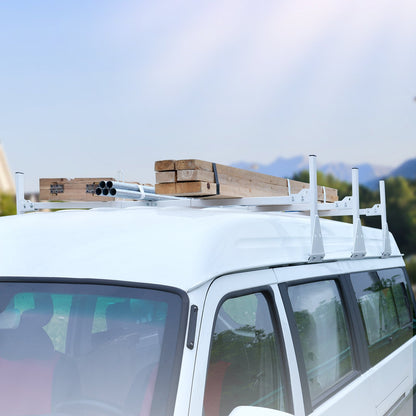 3-Bar Van Roof Ladder Rack Adjustable 56.3"-61.4" for Full-Size Vans