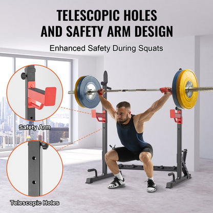 VEVOR Squat Power Rack Adjustable Heavy Duty Barbell Weight Bench Press Stand