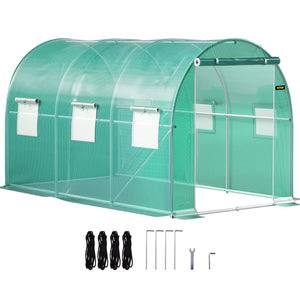 Walk-in Tunnel Greenhouse Galvanized Frame & Waterproof Cover 12x7x7 ft