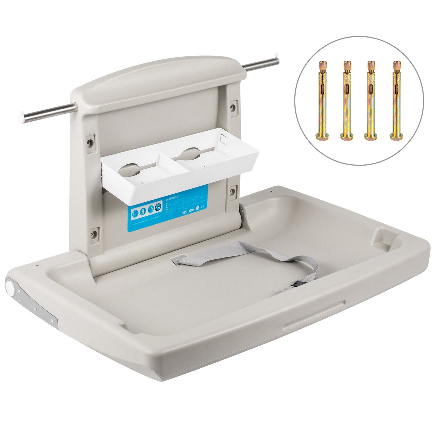 Horizontal Baby Changing Table Wall-mounted Baby Diaper Changing Station Vertical Fold Down Baby Changing Table