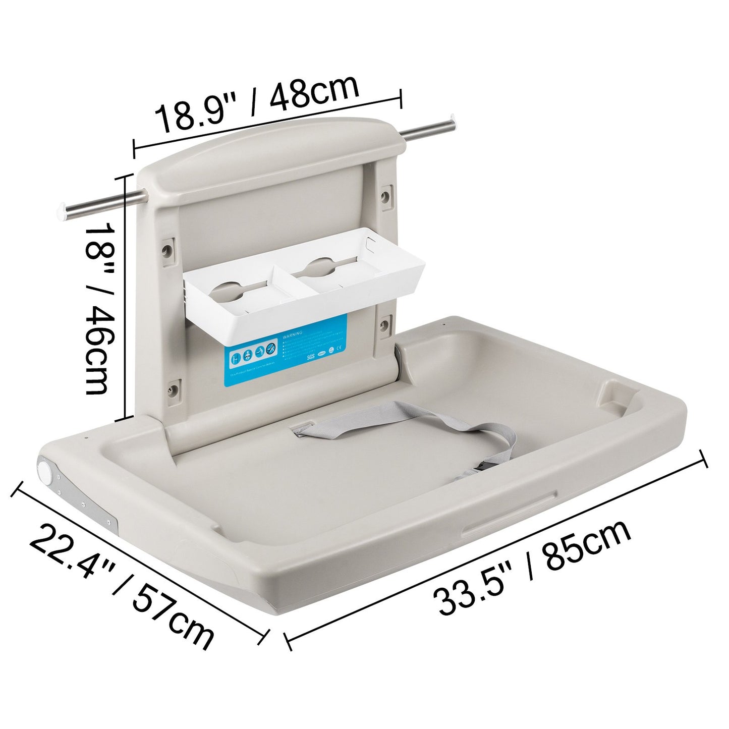 Horizontal Baby Changing Table Wall-mounted Baby Diaper Changing Station Vertical Fold Down Baby Changing Table