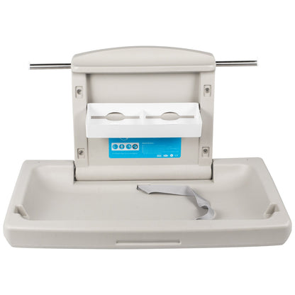 Horizontal Baby Changing Table Wall-mounted Baby Diaper Changing Station Vertical Fold Down Baby Changing Table