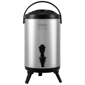 VEVOR Stainless Steel Insulated Beverage Dispenser, 7.6 Liter, Thermal Hot and Cold Drink Server Dispenser with Spigot Handle, Food - grade for Hot Tea Coffee Water Restaurant Drink Shop - Factory Direct Shop