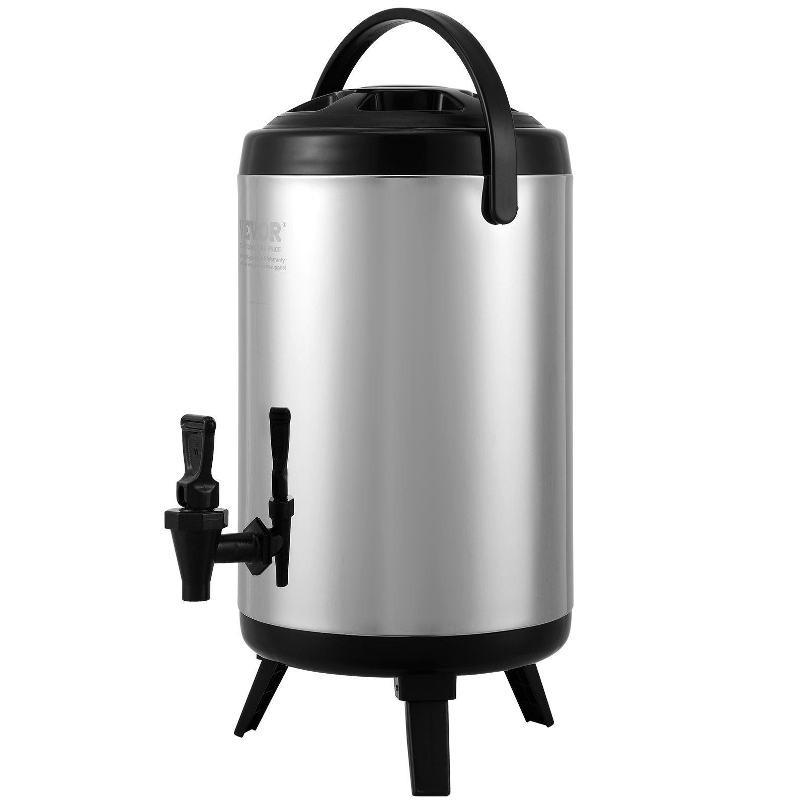 VEVOR Stainless Steel Insulated Beverage Dispenser, 7.6 Liter, Thermal Hot and Cold Drink Server Dispenser with Spigot Handle, Food - grade for Hot Tea Coffee Water Restaurant Drink Shop - Factory Direct Shop
