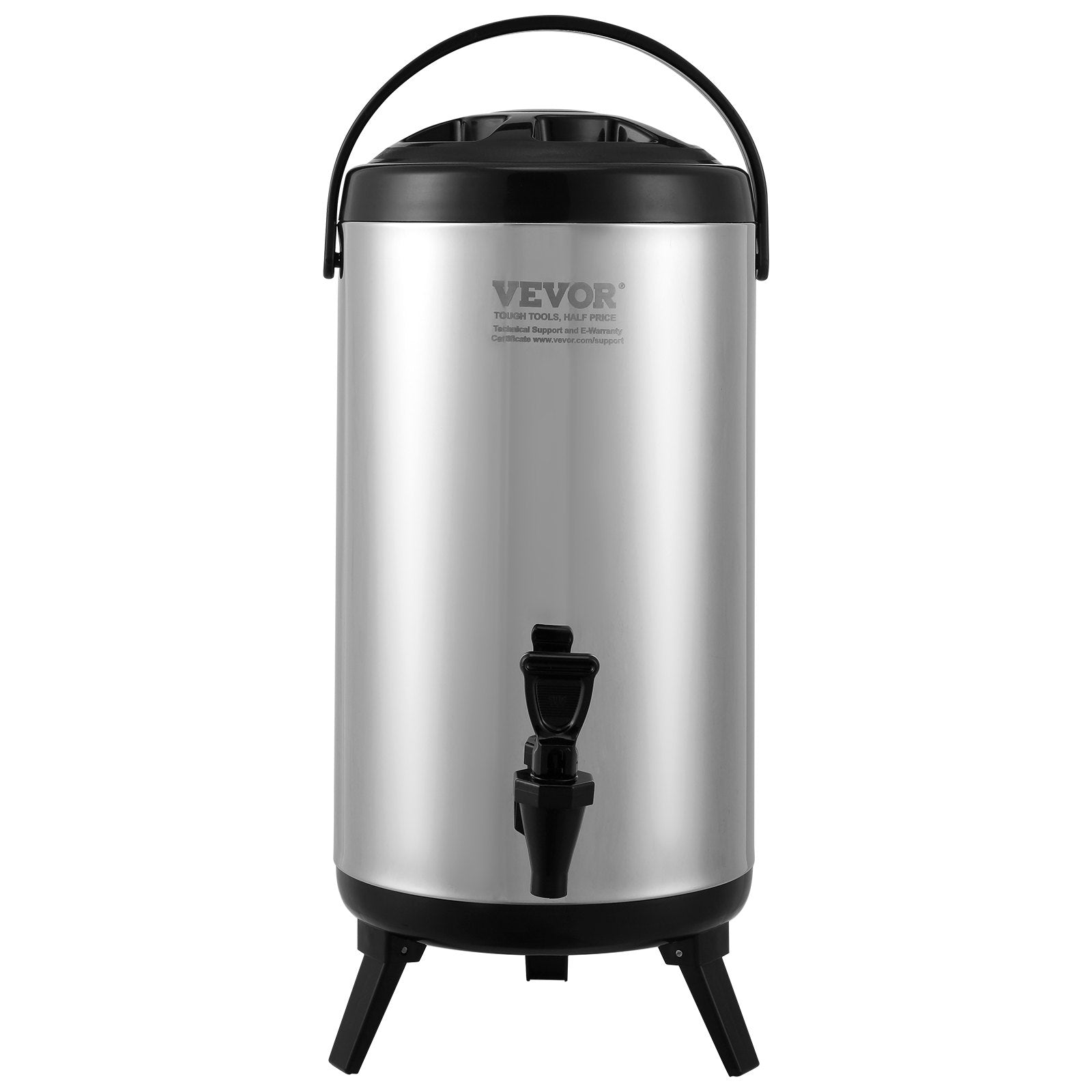 VEVOR Stainless Steel Insulated Beverage Dispenser, 9.2 Liter, Thermal Hot and Cold Drink Server Dispenser with Spigot Handle, Food - grade for Hot Tea Coffee Water Restaurant Drink Shop - Factory Direct Shop