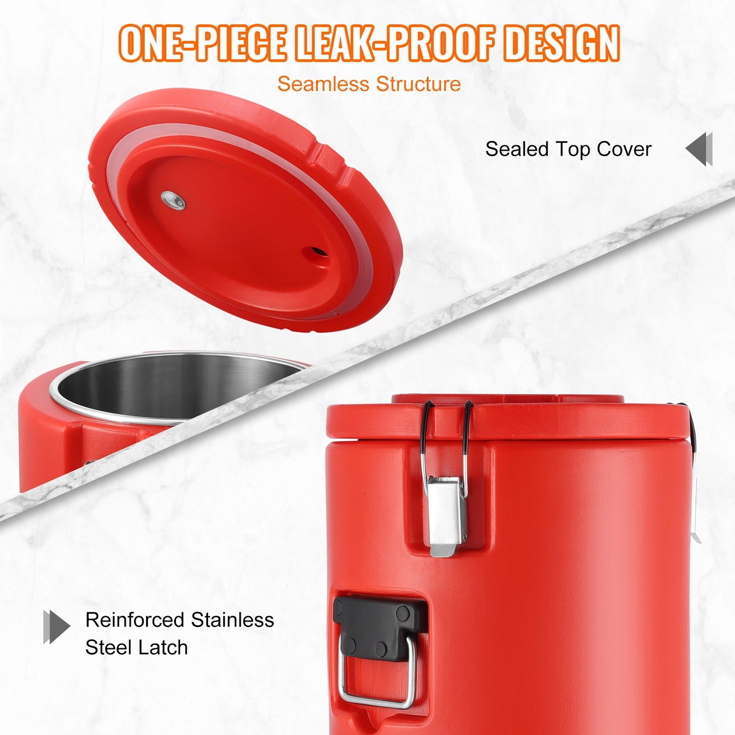 VEVOR Stainless Steel Insulated Beverage Dispenser, 17.2 Liter, Thermal Hot and Cold Drink Server Dispenser with Spigot Handle, Food - grade for Hot Tea Coffee Water Restaurant Drink Shop - Factory Direct Shop