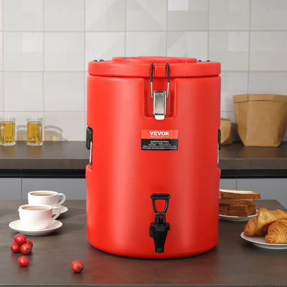 VEVOR Stainless Steel Insulated Beverage Dispenser, 17.2 Liter, Thermal Hot and Cold Drink Server Dispenser with Spigot Handle, Food - grade for Hot Tea Coffee Water Restaurant Drink Shop - Factory Direct Shop