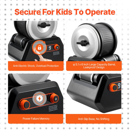 VEVOR Rock Tumbler Kit, 4 lbs Rock Polishing Kit, 9 Speed Settings 9-Day Polishing Timer Stone Polishing Kit, Rock Polisher with Rough Gemstones and Polishing Grits, Rock Polisher for Kids Adults