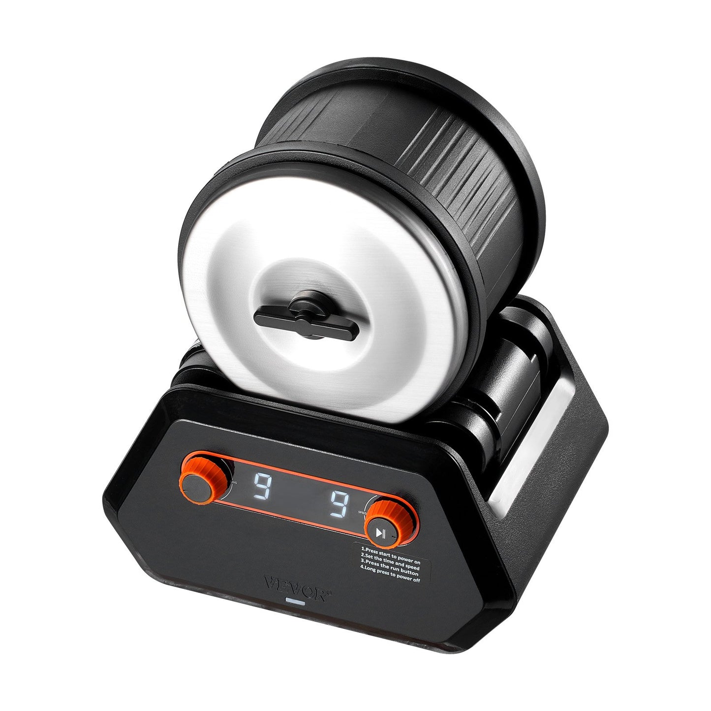 VEVOR Rock Tumbler Kit, 4 lbs Rock Polishing Kit, 9 Speed Settings 9-Day Polishing Timer Stone Polishing Kit, Rock Polisher with Rough Gemstones and Polishing Grits, Rock Polisher for Kids Adults