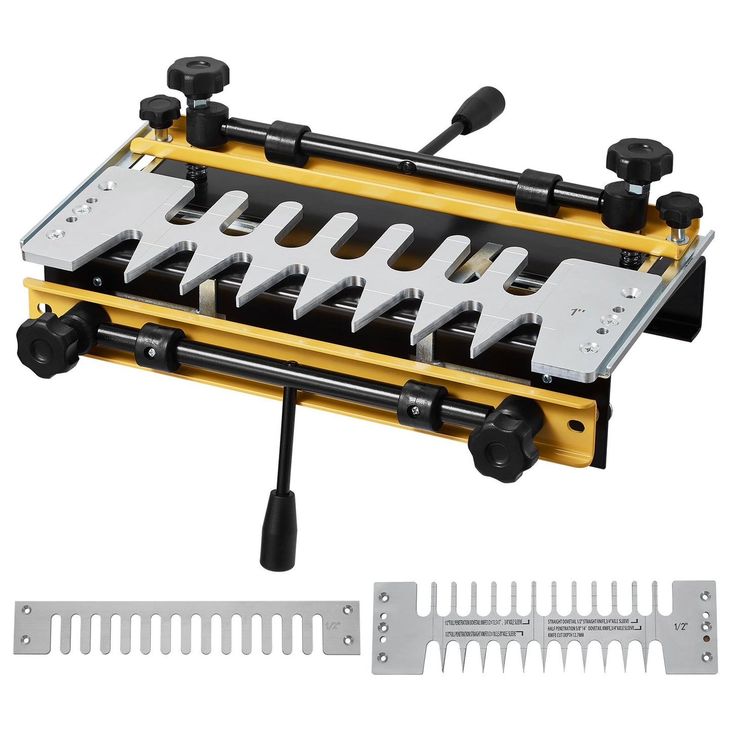 VEVOR Dovetail Jig, 310 mm Width, Dove Tailing Router Jigs with 4 Router Bits & 6 Templates, Precise Alignment Dove Tail Jig, Mortise and Tenon Woodworking Tools for Furniture & Wood Cabinet Making