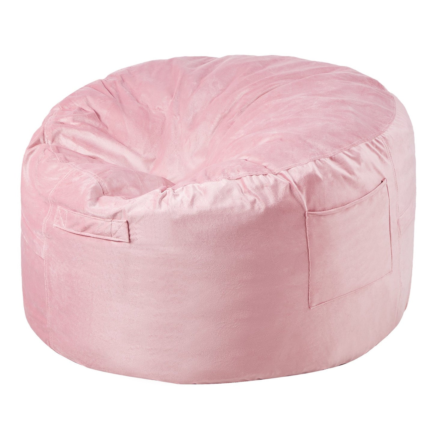 91 cm Round Bean Bag Chair with Removable Cover & Dutch Velvet Pink
