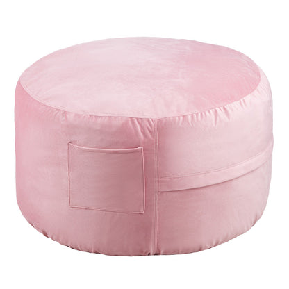 91 cm Round Bean Bag Chair with Removable Cover & Dutch Velvet Pink