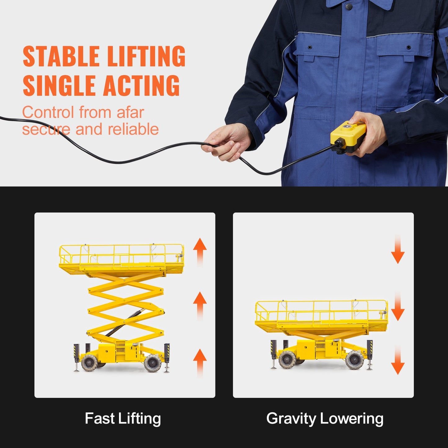 Hydraulic Pump, 8 Quart Hydraulic Power Unit, Single Acting Dump Trailer Pump, 0.91 GPM Flow Rate, 3200 PSI Max Relief Pressure, DC 12V Hydraulic Pump for Dump Trailer Car Lifting