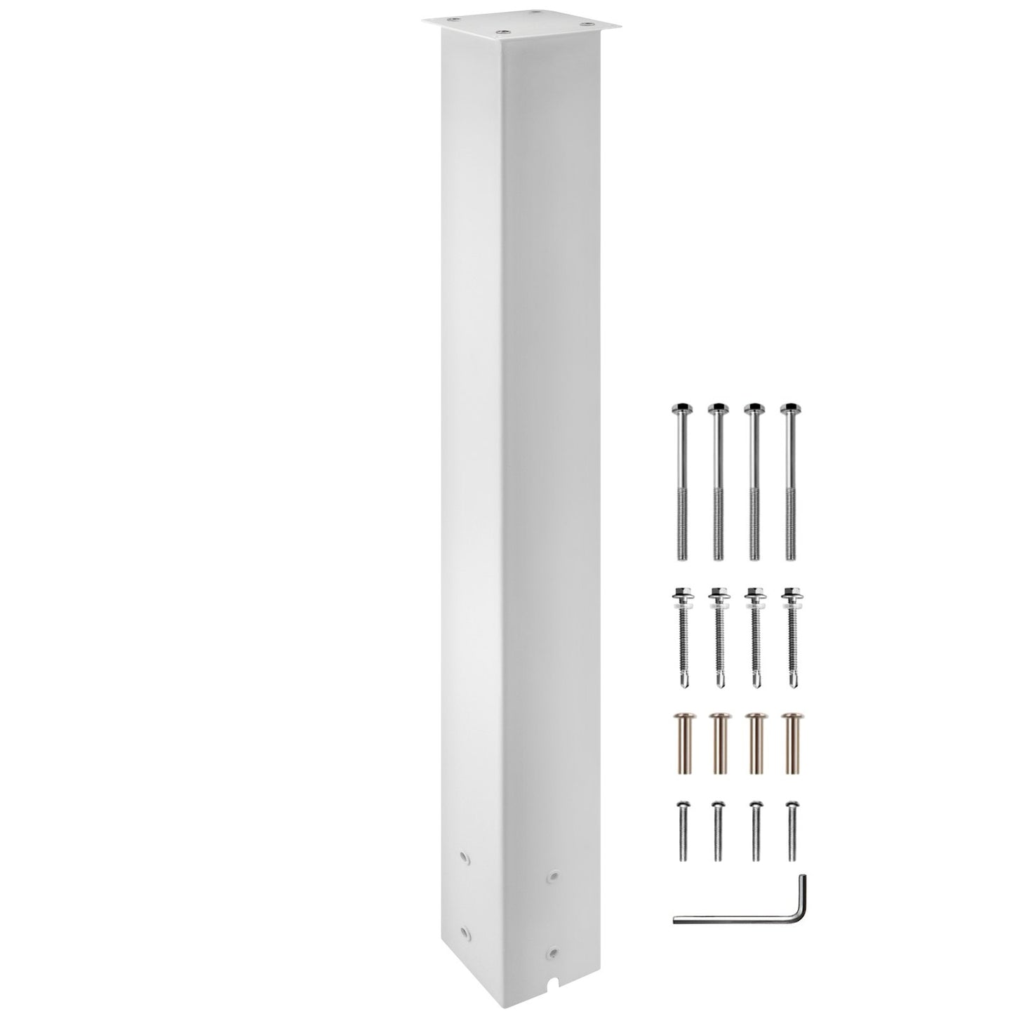 VEVOR Mailbox Post, 43\" High Mailbox Stand, White Powder-Coated Mail Box Post Kit, Q235 Steel Post Stand Surface Mount Post for Sidewalk and Street Curbside, Universal Mail Post for Outdoor Mailbox