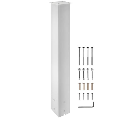 VEVOR Mailbox Post, 43\" High Mailbox Stand, White Powder-Coated Mail Box Post Kit, Q235 Steel Post Stand Surface Mount Post for Sidewalk and Street Curbside, Universal Mail Post for Outdoor Mailbox