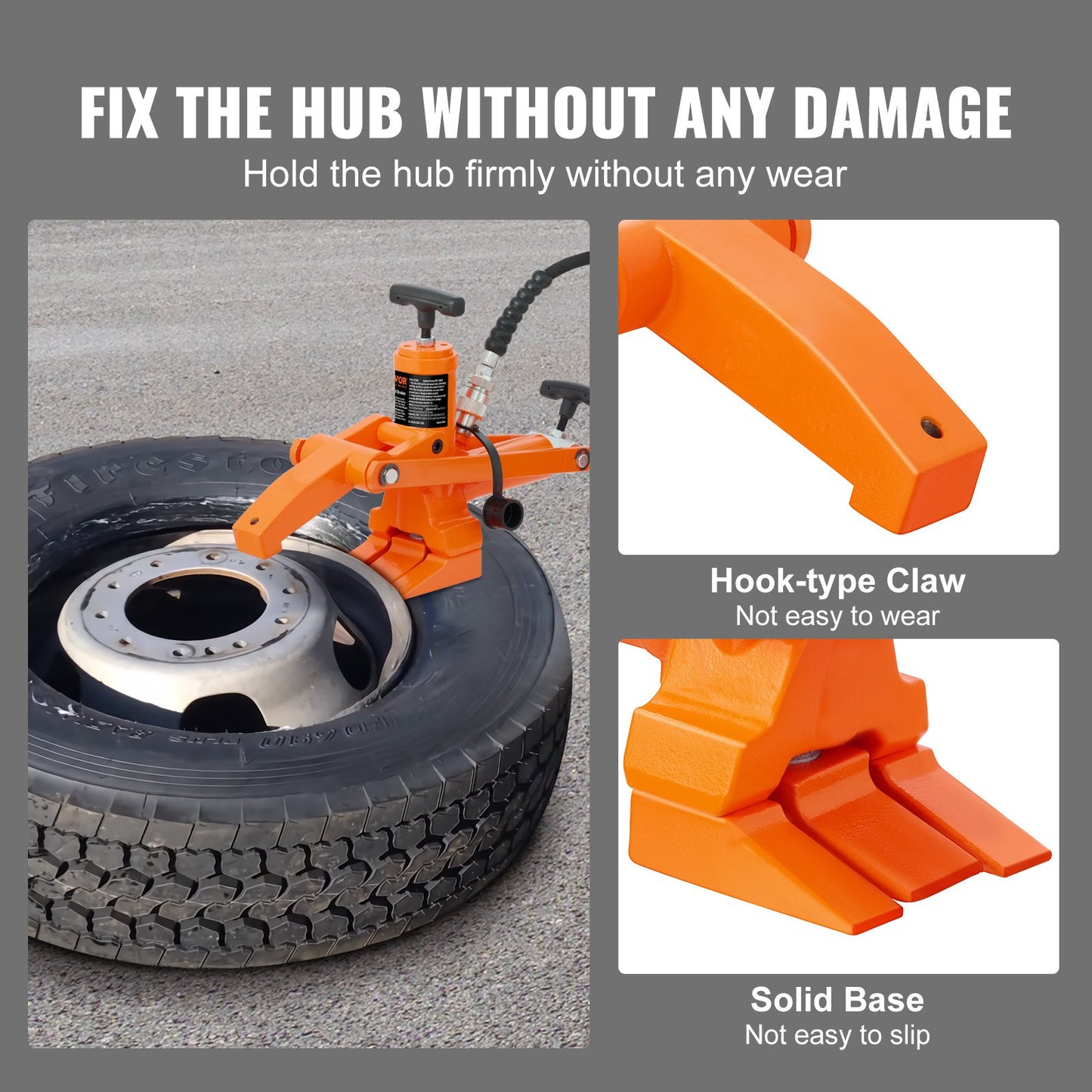 Hydraulic Bead Breaker, 1000 PSI Tire Bead Breaker with Metal Foot Pump, Heavy-duty Steel Bead Breaker Tool for Tractors, Trucks, Buses, Lawn Mowers, ATVs