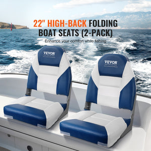 VEVOR Boat Seats, 555 mm High Back Boat Seat 2-Pack