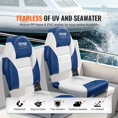VEVOR Boat Seats, 555 mm High Back Boat Seat 2-Pack