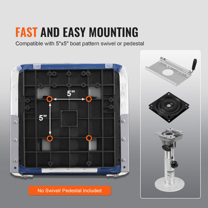 VEVOR Boat Seats, 555 mm High Back Boat Seat 2-Pack