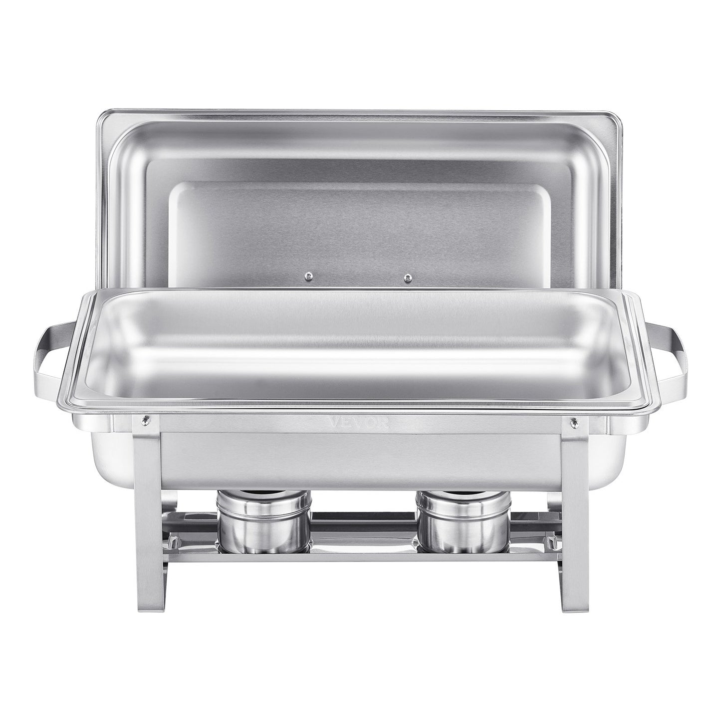 8 Qt 2 Pack Rectangle Chafing Dish Buffet Set Fullsize Pan Stainless Steel