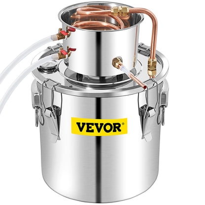 50L Water Alcohol Distiller Copper Moonshinestill Brewing w/ Water Pump