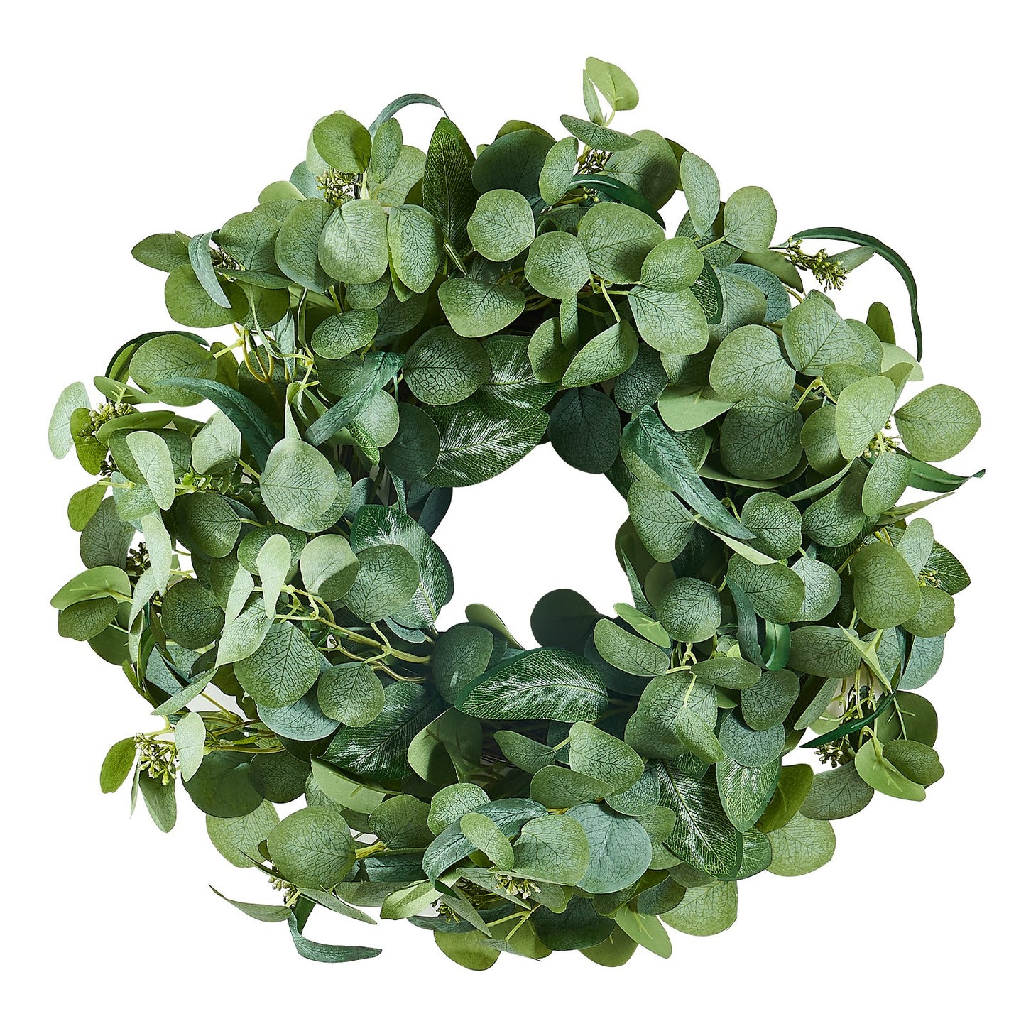 Artificial Decorative Wreath 66.04 cm Green Eucalyptus Leaves Year Round