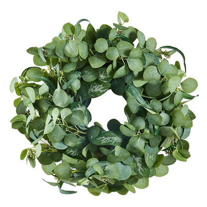 Artificial Decorative Wreath 66.04 cm Green Eucalyptus Leaves Year Round