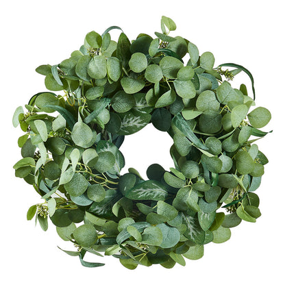 Artificial Decorative Wreath 66.04 cm Green Eucalyptus Leaves Year Round
